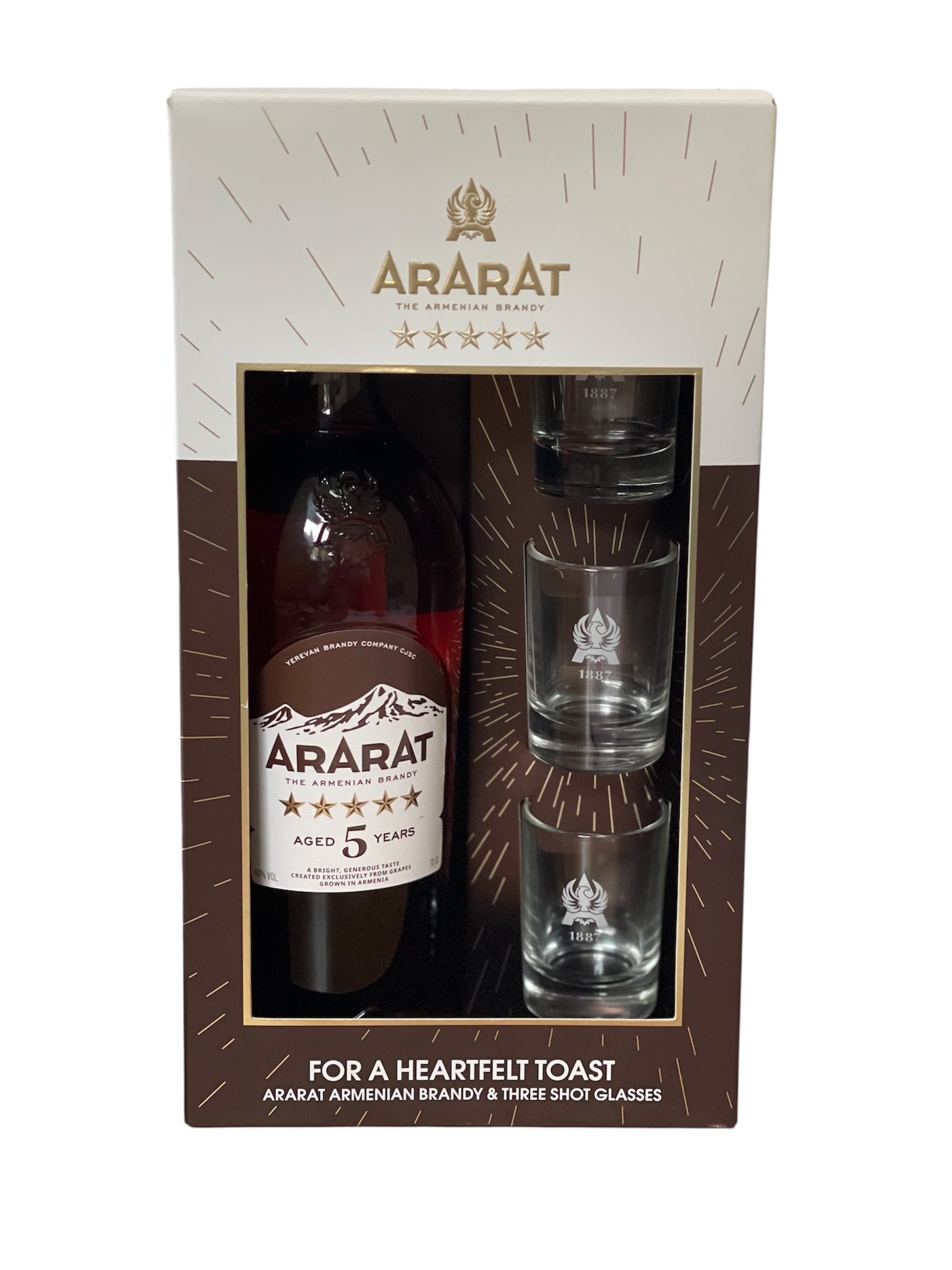 Ararat Brandy - 5 Years + 3 Glasses